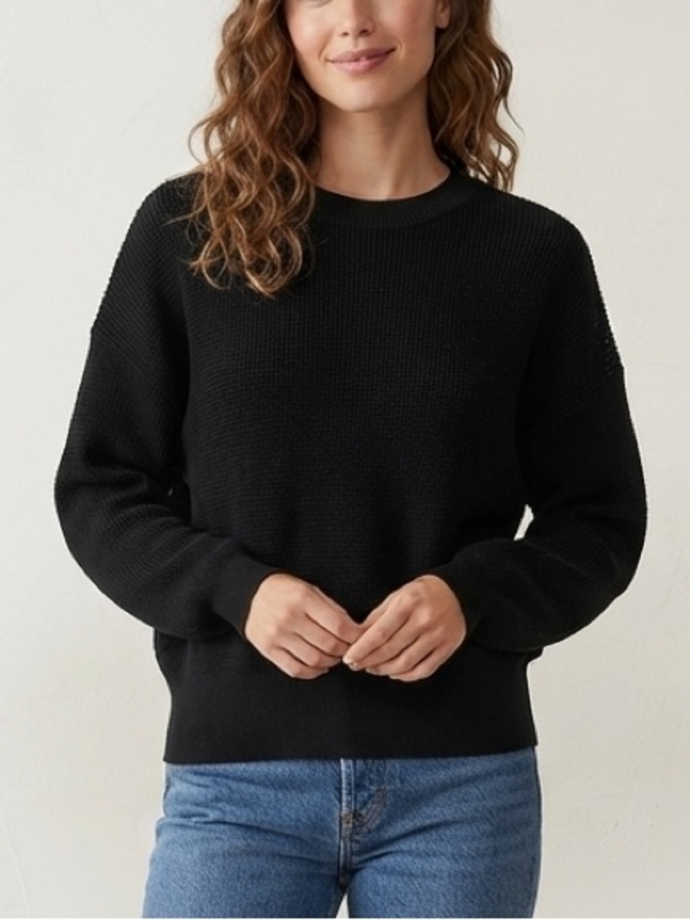 Aritzia Wilfred Sz S Black Knit Minimalist Modern Sweater